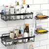 Stainless steel wrought iron bathroom storage rack, non-drilling bathroom soap rack, body wash storage hanging rack, bathroom rack Specification image